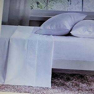 Bedsure Embossed White Full Sheet set premium brushed microfiber 4 piece…New